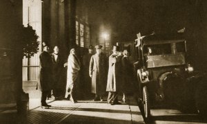 Members at the entrance of Murrays Club, Beak Street